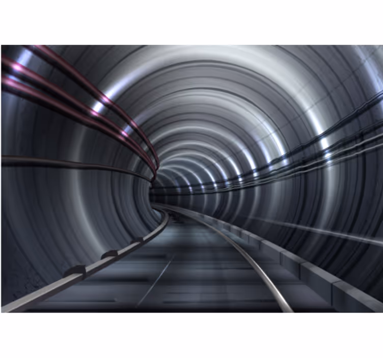 Fotomurale veicoli tunnel della metropolitana futuristica - TenStickers