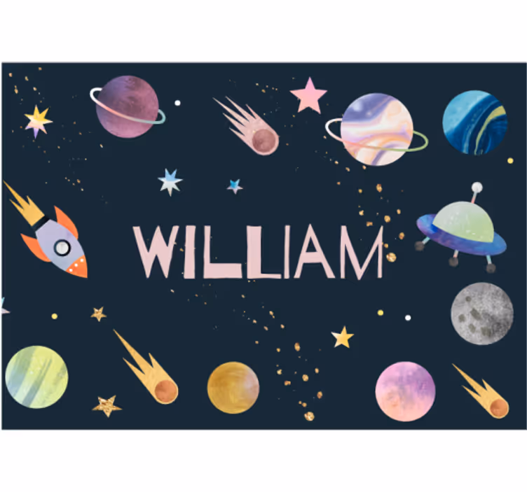 Fotomurale spaziale razzo e pianeti - TenStickers