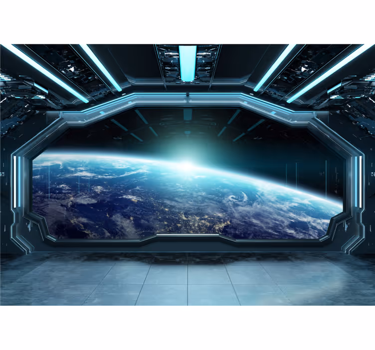 Carta da parati 3D con astronave - TenStickers