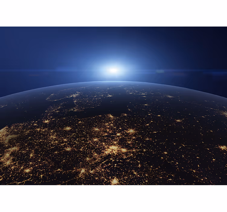 Fotomurale mappamondo vista notturna della terra - TenStickers