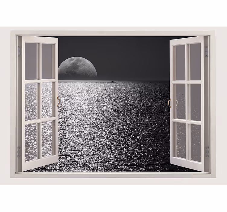 Fotomurali natura riflesso della luna nell'oceano - TenStickers