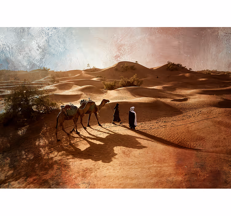 Fotomurale deserto viaggio nella carovana del deserto - TenStickers