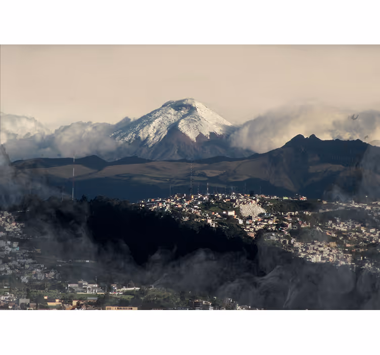 Fotomurale montagna vista sulle montagne innevate - TenStickers
