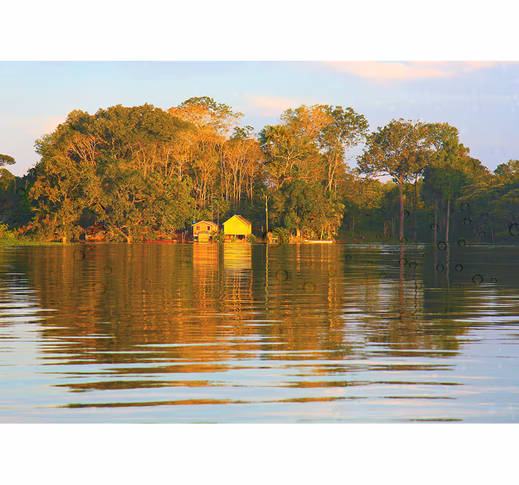 Fotomurale paesaggi sereno riflesso del paesaggio acquatico - TenStickers