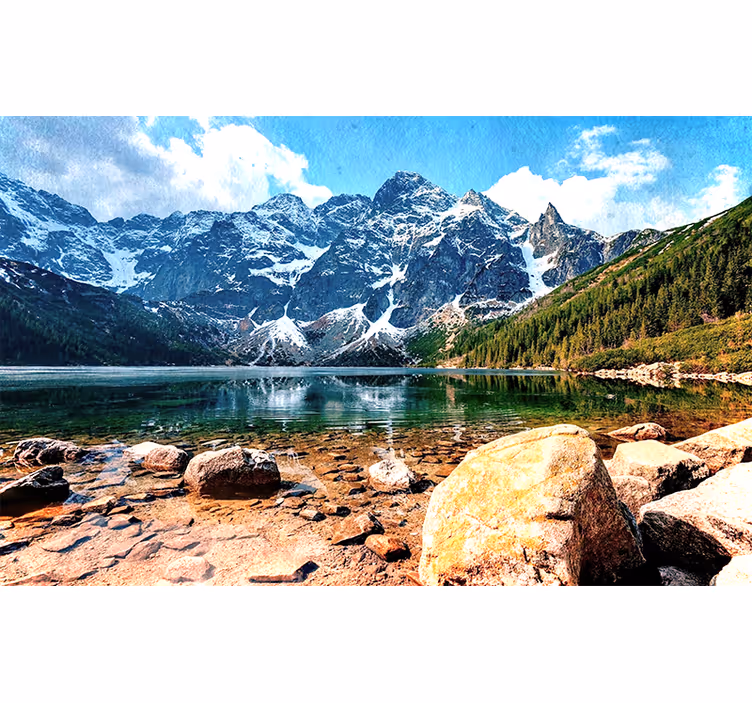 Fotomurale paesaggi vista riflettente del lago di montagna - TenStickers