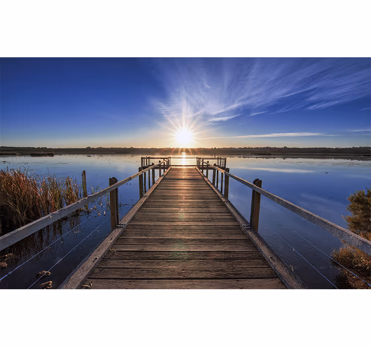 Fotomurale paesaggi molo al tramonto sereno - TenStickers