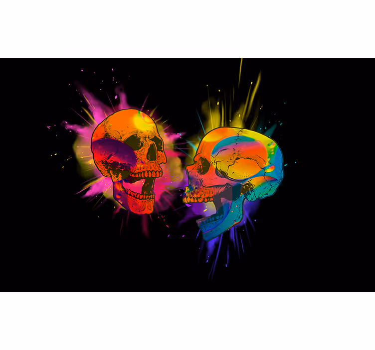 Carta da parati il con teschi multicolori - TenStickers