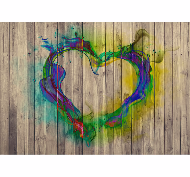 Fotomurale amore disegno del cuore vibrante - TenStickers