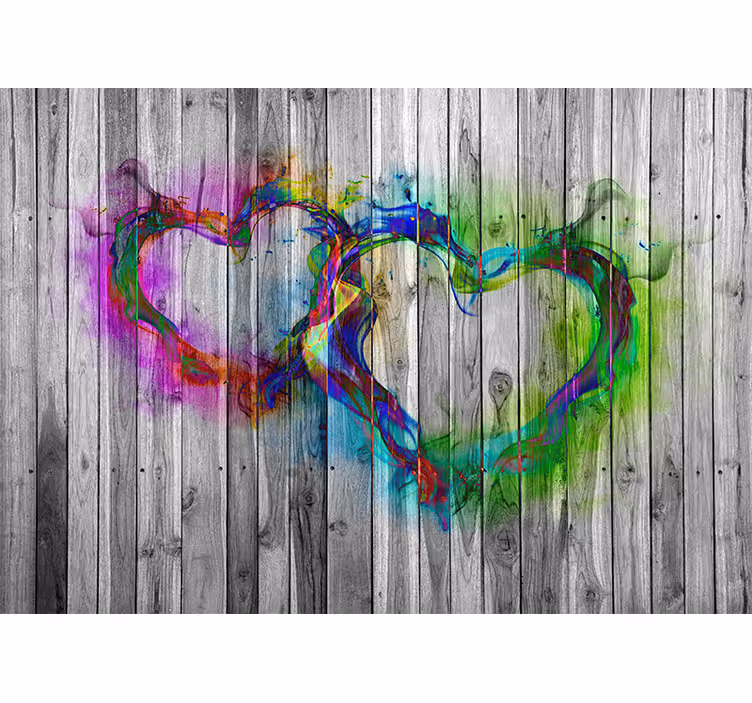 Fotomurale amore forme di cuore colorate - TenStickers
