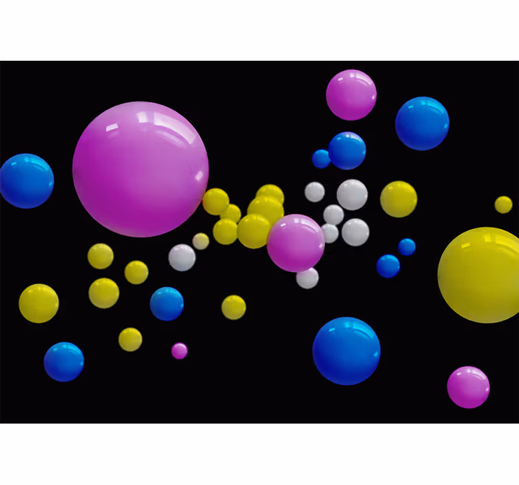 Fotomurale astratto sfere colorate fluttuanti - TenStickers