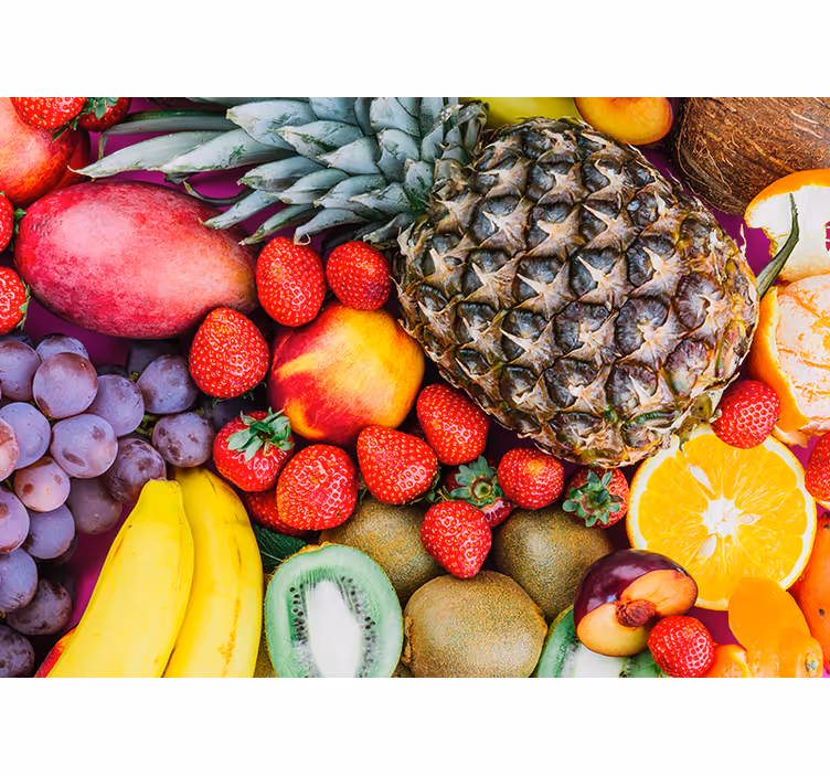 Fotomurale fiori misto di frutta vibrante - TenStickers