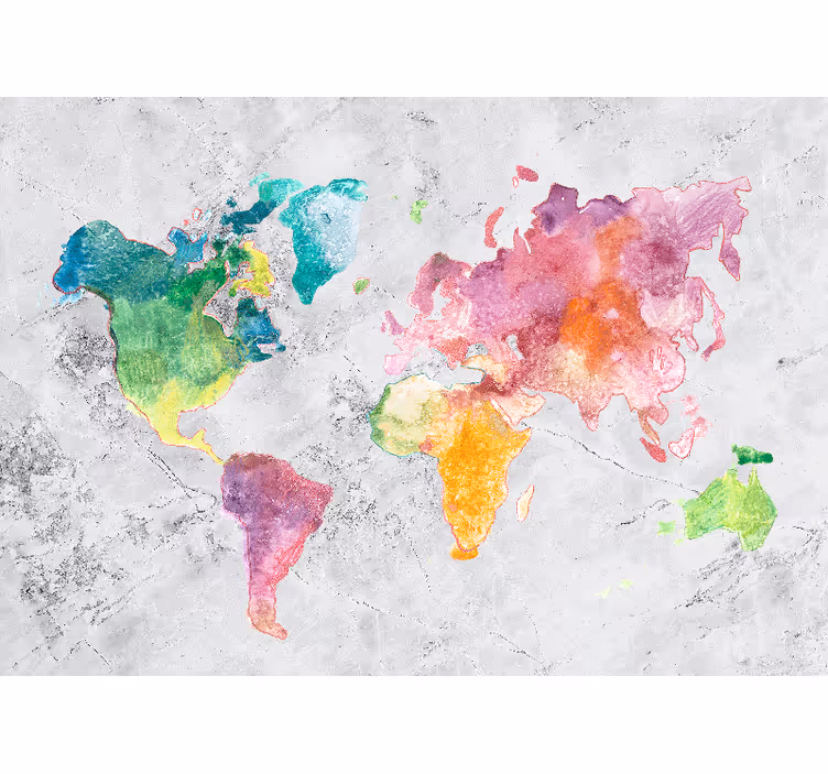 Fotomurale mappamondo design mappa colorata - TenStickers