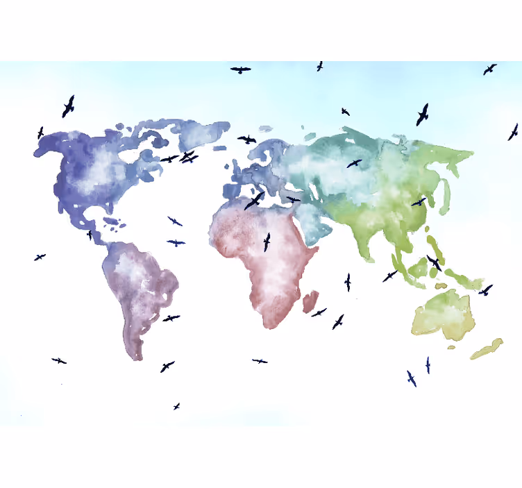 Fotomurale mappamondo mappa colorata del mondo - TenStickers