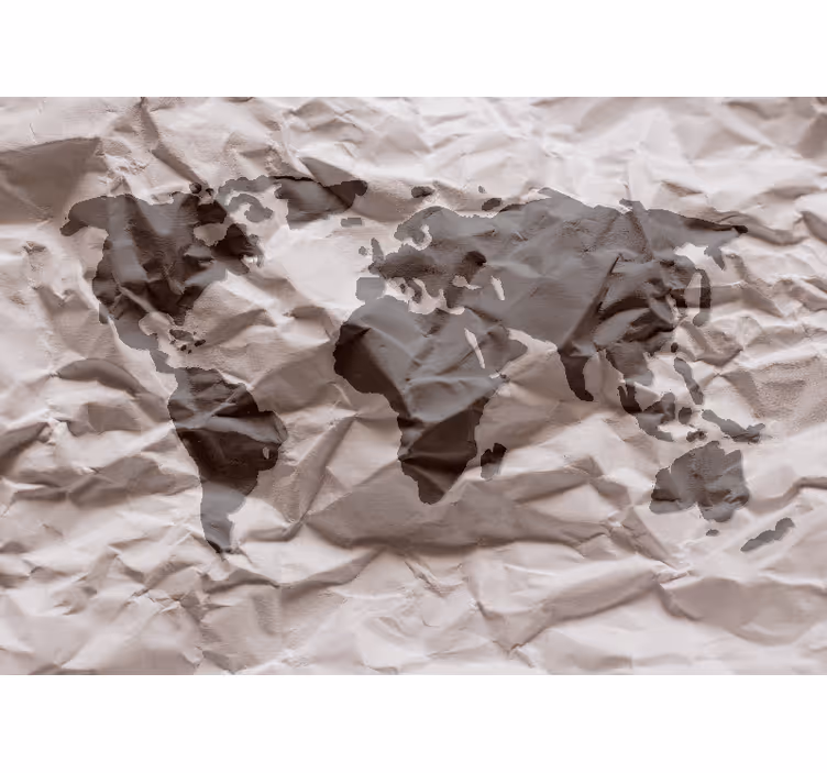 Fotomurale mappamondo schema geografico del mondo - TenStickers