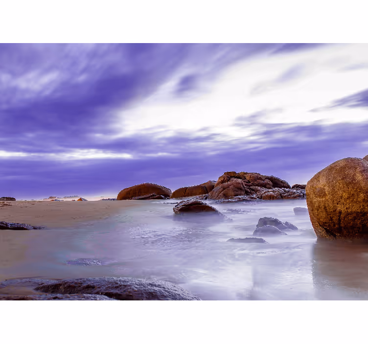 Fotomurale montagna paesaggio di spiaggia rocciosa - TenStickers