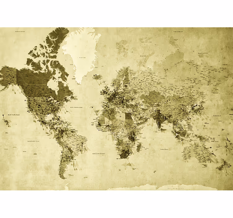 Fotomurale mappamondo mappa retro - TenStickers