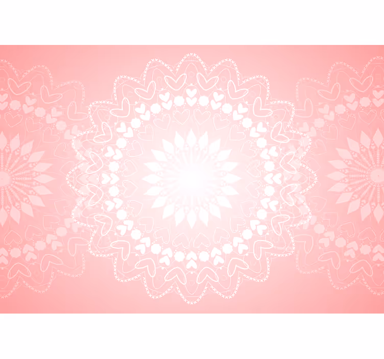 Fotomurale amore disegno mandala a forma di cuore - TenStickers