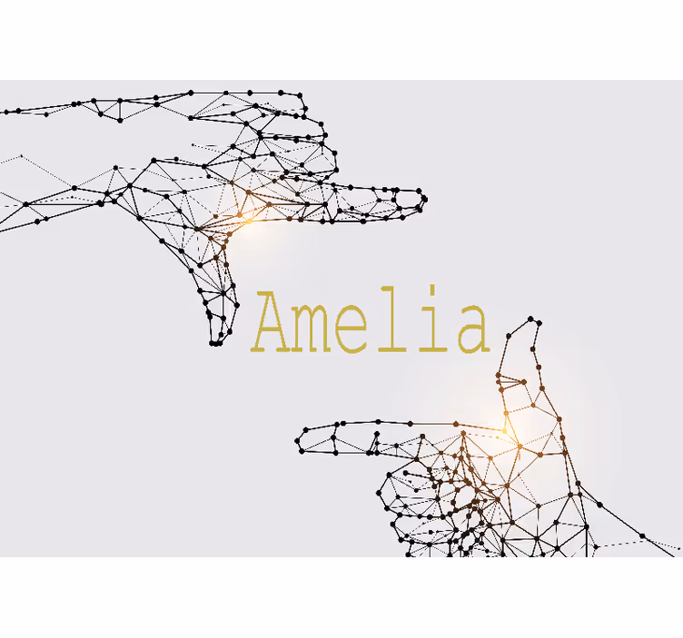 Fotomurale personalizzato gesto interattivo della mano - TenStickers