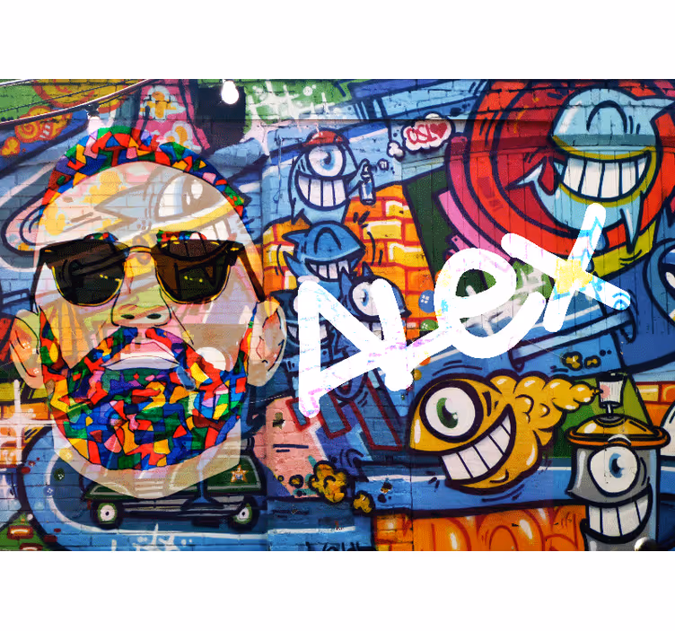 Fotomurale arte urbana ritratto urbano colorato - TenStickers