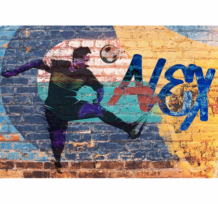 Fotomurale arte urbana giocatore di calcio in azione - TenStickers