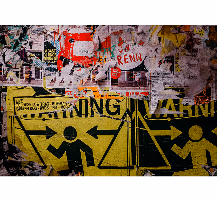 Fotomurale arte urbana segnali di allerta urbana - TenStickers