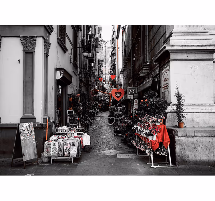 Fotomurale città affascinanti fiori di strada - TenStickers
