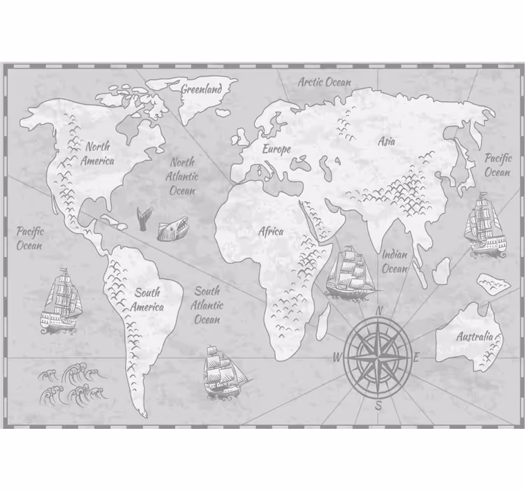 Fotomurale mappamondo esplorazione cartografica - TenStickers