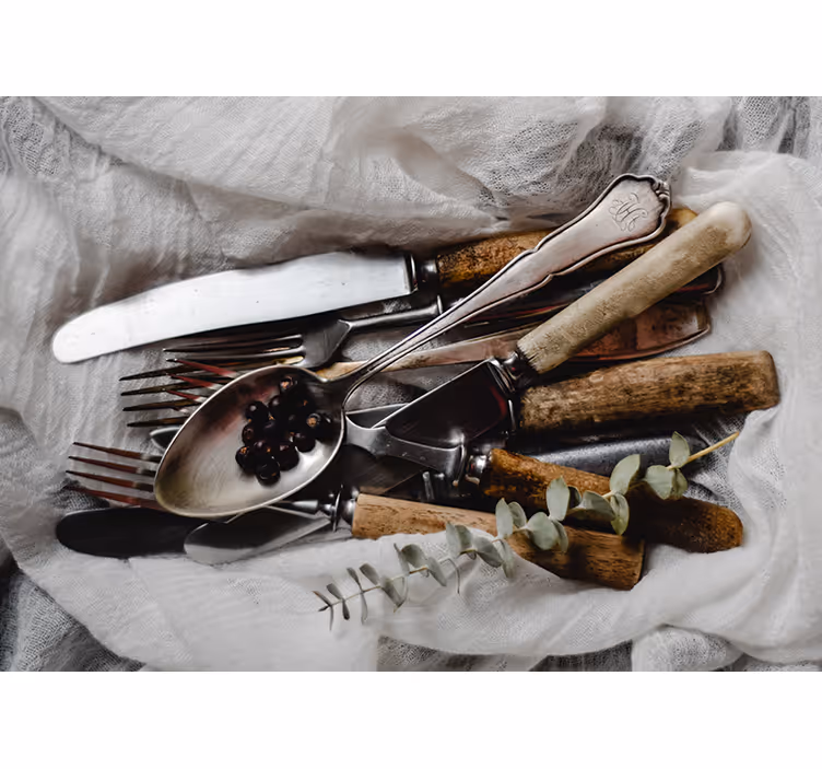 Fotomurale per cucina set di utensili d'epoca - TenStickers