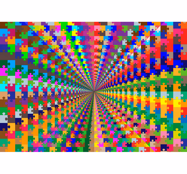Fotomurale 3d esplosione di puzzle - TenStickers