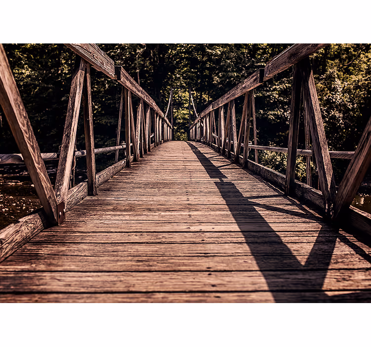 Fotomurale paesaggi sentiero con ponte di legno - TenStickers