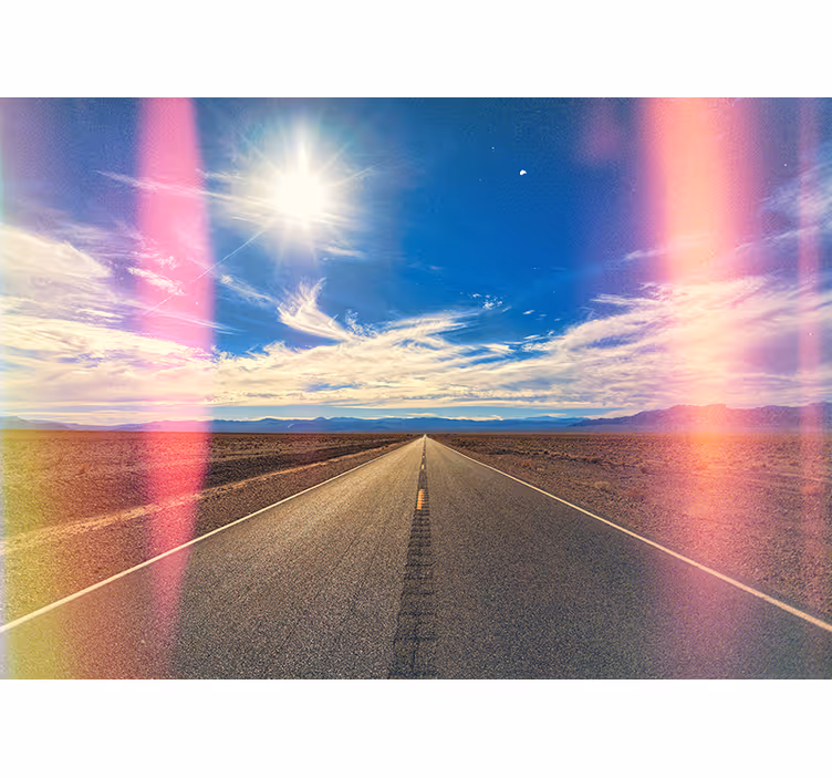 Fotomurale paesaggi scena di autostrada nel deserto - TenStickers