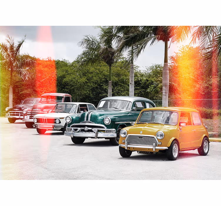 Fotomurale veicoli collezione di auto d'epoca - TenStickers