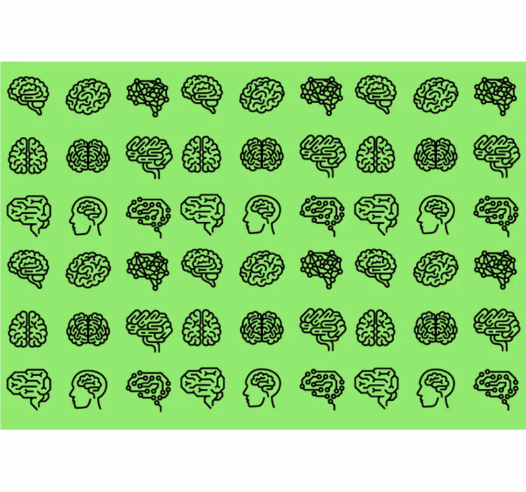 Fotomurale artistico progettazione del modello cerebrale - TenStickers
