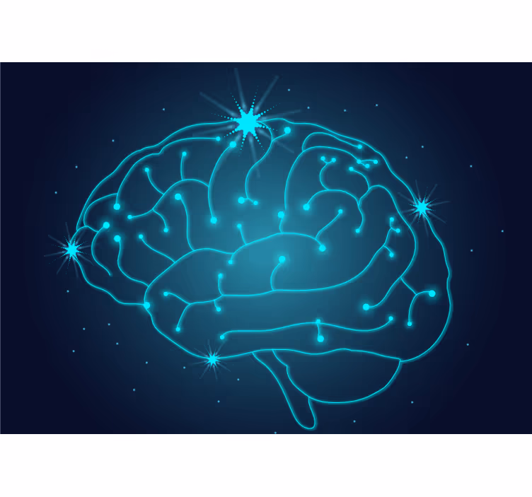 Fotomurale astratto concetto di cervello al neon - TenStickers