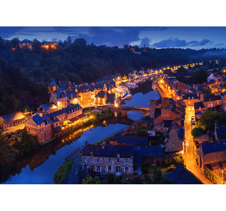 Fotomurale città luci del villaggio medievale - TenStickers