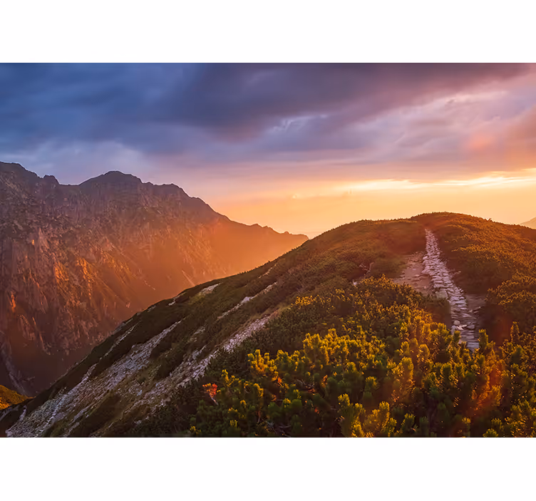 Fotomurale montagna sfumature di crepuscolo montano - TenStickers