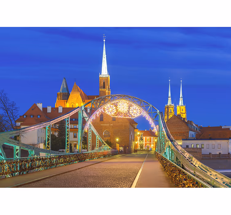 Fotomurale città vista del ponte storico - TenStickers