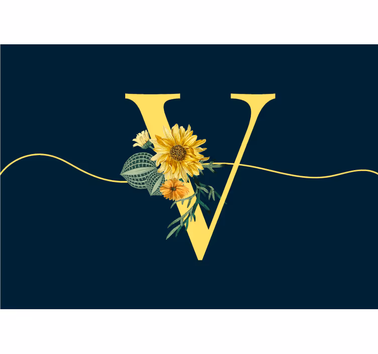 Fotomurale fiori eleganza iniziale del girasole - TenStickers