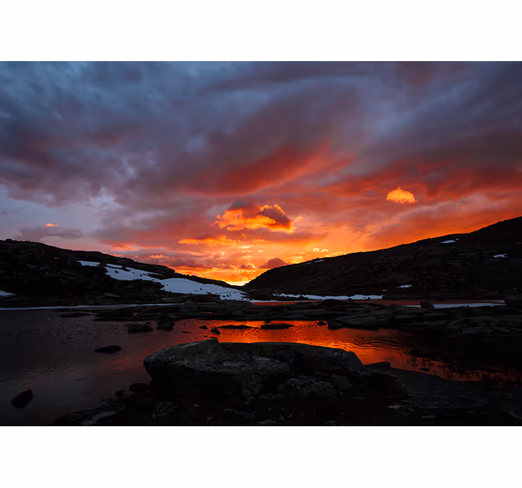 Fotomurale paesaggi riflesso di un tramonto stupefacente - TenStickers