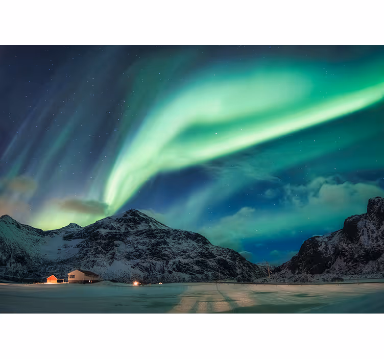 Fotomurali natura spettacolo di aurore boreali - TenStickers