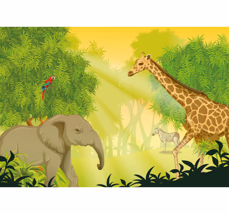 Fotomurale animali scena safari nella savana - TenStickers