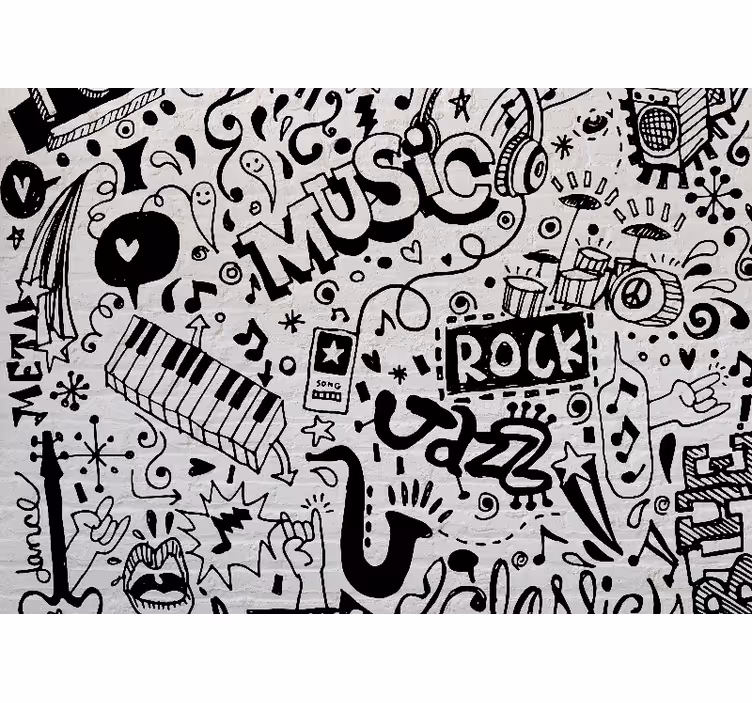 Fotomurale musicale opere d'arte vibrazioni musicali - TenStickers