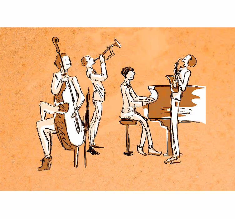 Fotomurale musicale performance di jazz band - TenStickers