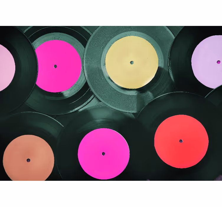 Fotomurale musicale cluster di dischi in vinile - TenStickers
