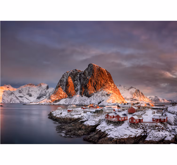 Fotomurale montagna crepuscolo sulla montagna innevata - TenStickers