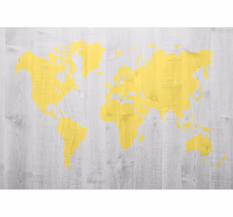 Fotomurale mappamondo mappa del mondo gialla - TenStickers
