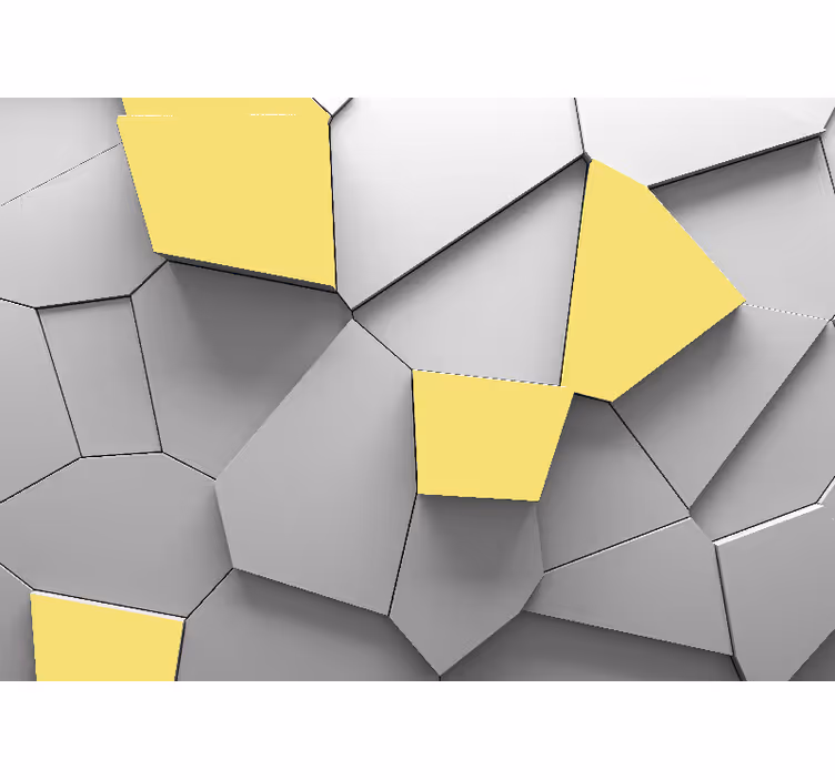 Fotomurale 3d pannelli geometrici gialli - TenStickers