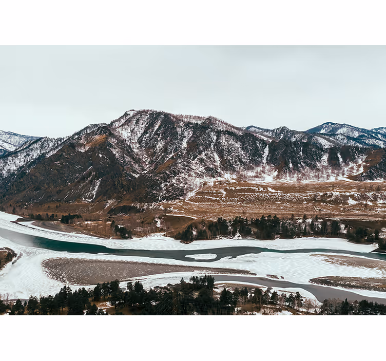 Fotomurale paesaggi vista di un fiume montano - TenStickers
