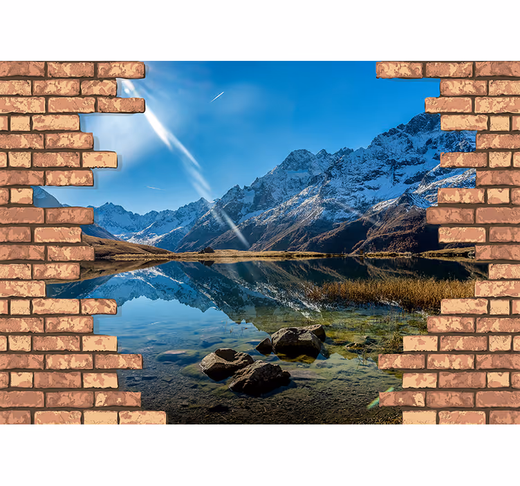 Fotomurale paesaggi montagna e riflesso - TenStickers