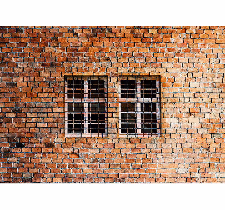 Fotomurale mattoni finestre in mattoni rustici - TenStickers